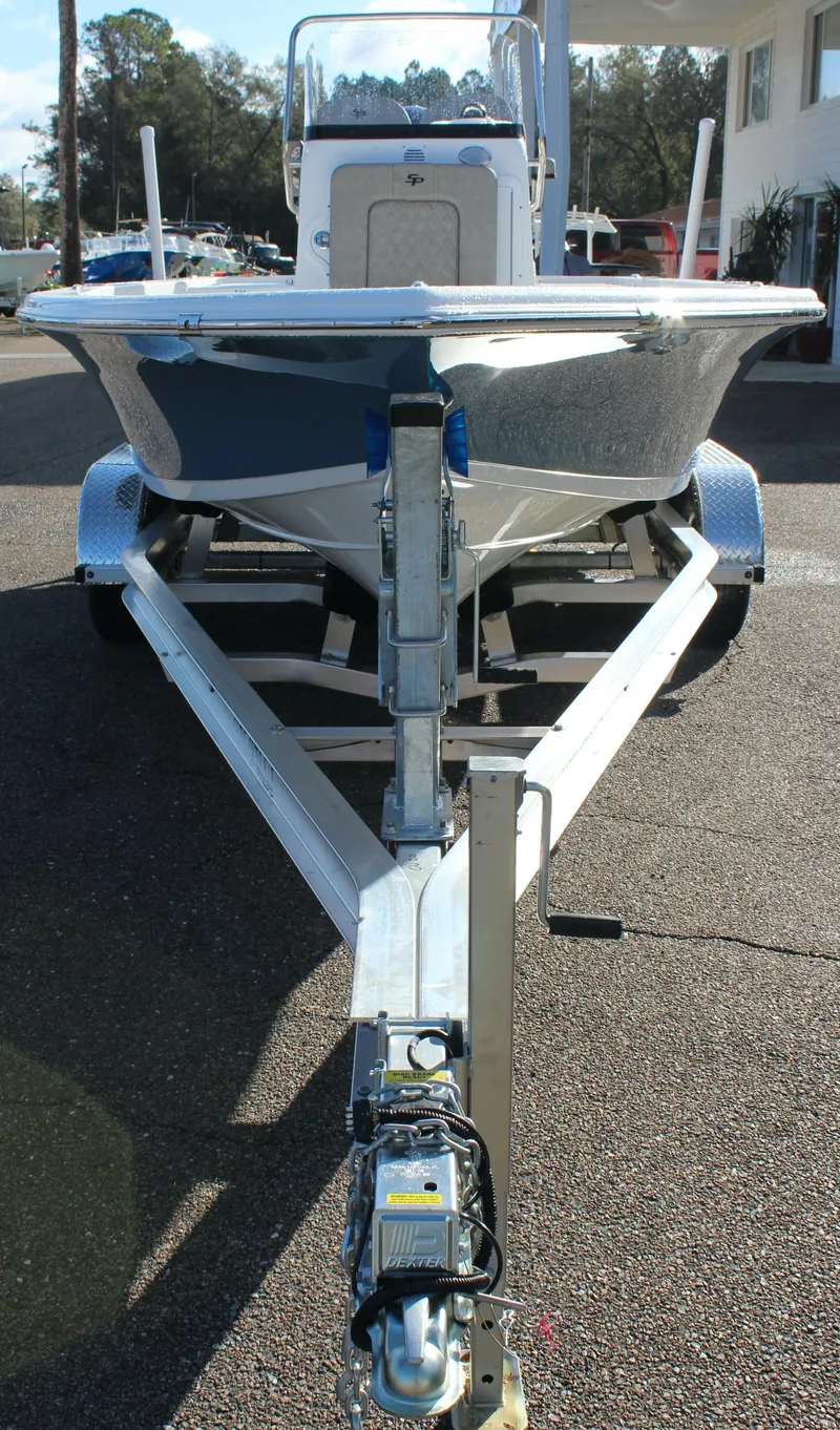 Slide: The Image of 2023 Sea Pro 208 Bay boat on trailer, front view. - 19