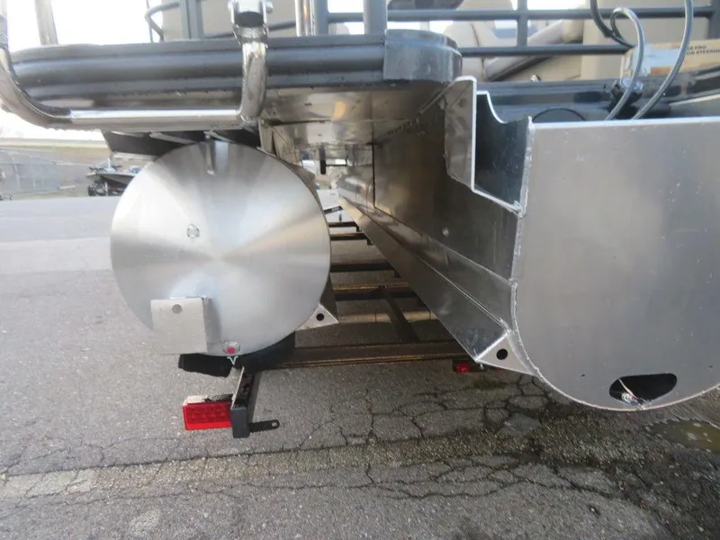 Slide: The Image of 2023 SunChaser Eclipse 25 LR DH pontoon boat undercarriage view. - 5