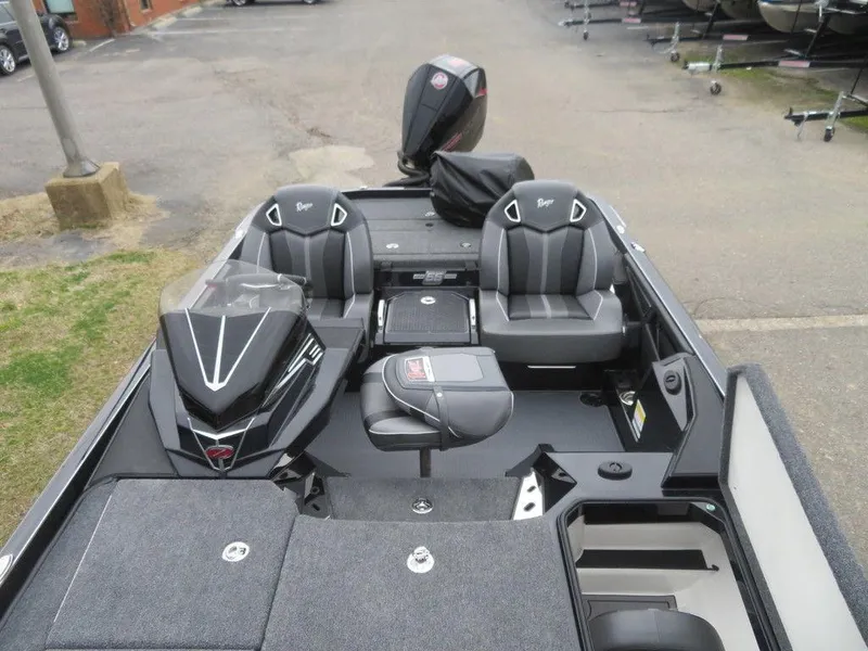 Slide: The Image of 2023 Ranger Z521R Ranger Cup Equipped boat interior with dual seats and storage compartments. - 30