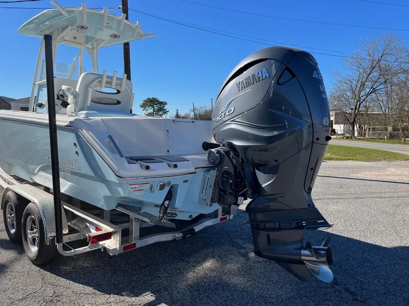 Slide: The Image of 2023 Pathfinder 2700 Open boat with Yamaha 425 outboard engine on trailer. - 5