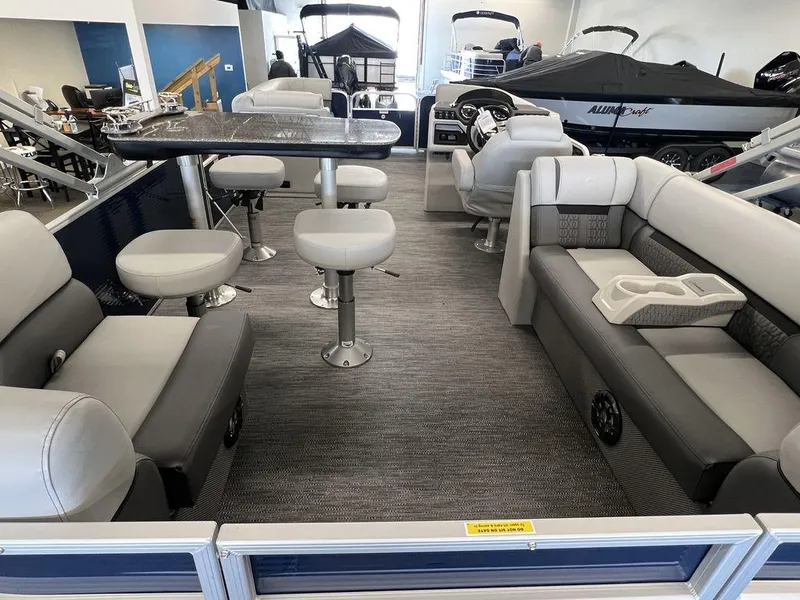 Slide: The Image of Interior of 2023 Godfrey SW 2286 MT pontoon boat with seating and helm station. - 3