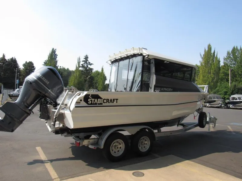 Slide: The Image of 2022 Stabicraft 2250 UltraCab WT boat on trailer, parked outdoors. - 5