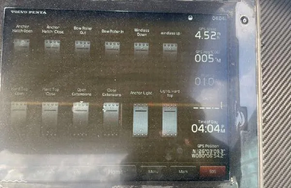 Slide: The Image of Control panel display on a 2017 Evo Yachts 43 boat. - 12