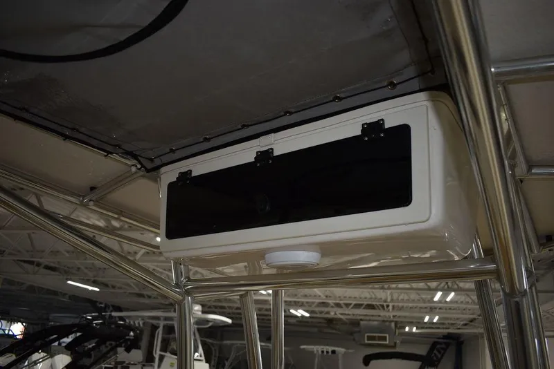 Slide: The Image of 2023 Sea Chaser 20 HFC boat storage compartment under T-top. - 36