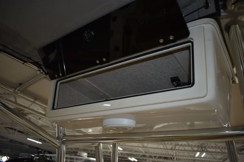 Slide: The Image of 2023 Sea Chaser 20 HFC boat storage compartment with open hatch. - 37