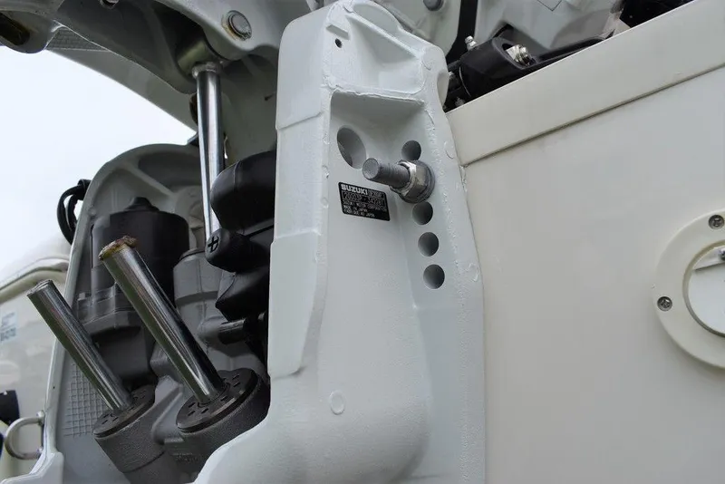 Slide: The Image of Close-up of the 2023 Sea Chaser 22 HFC boat engine components. - 17