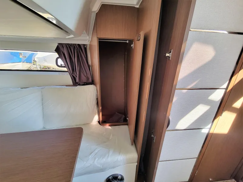 Slide: The Image of Interior cabin of 2024 Jeanneau Leader 12.5 WA with seating and storage. - 46