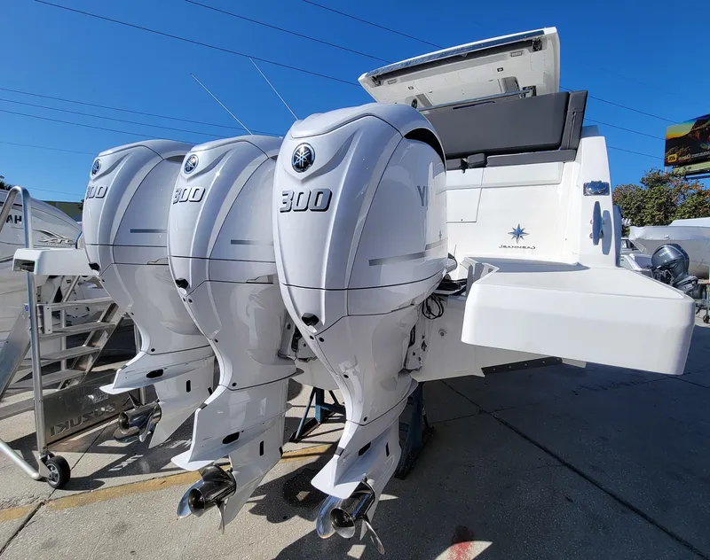 Slide: The Image of 2024 Jeanneau Leader 12.5 WA with triple Yamaha 300 outboard engines. - 5