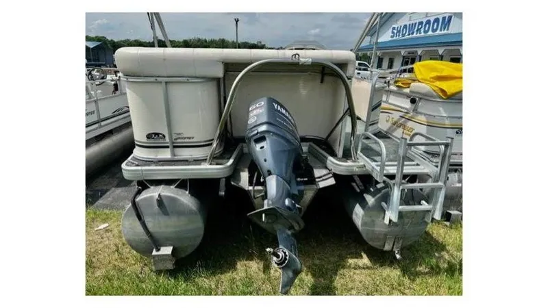 Slide: The Image of 2004 Godfrey Particraft 220SC pontoon boat with Yamaha outboard motor. - 4