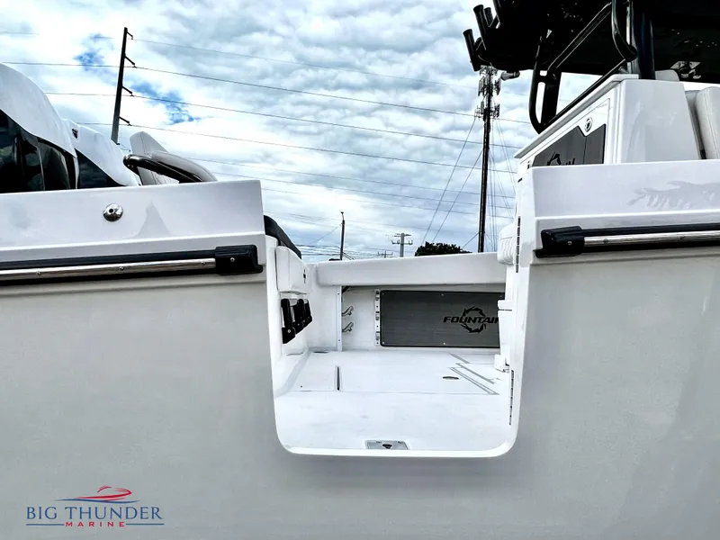 Slide: The Image of 2023 Fountain 38 TE boat at Big Thunder Marine, rear view. - 11