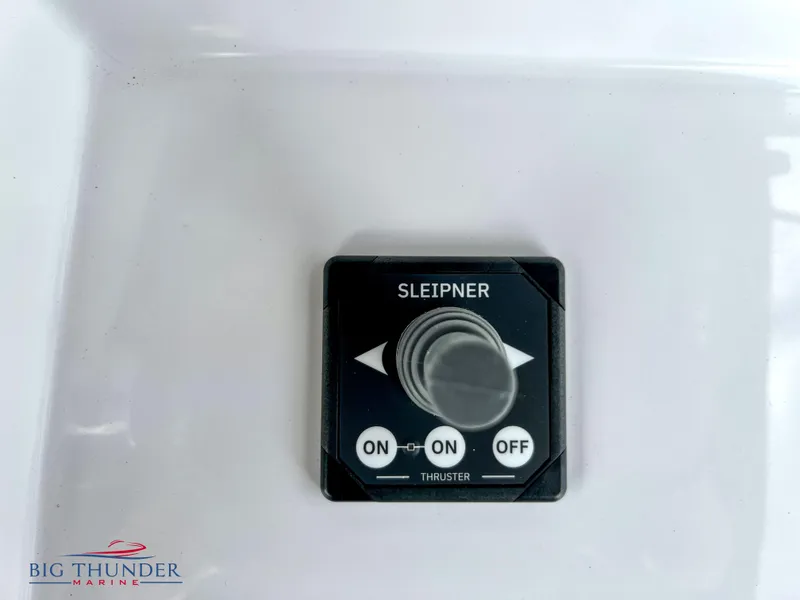 Slide: The Image of Sleipner thruster control panel on a 2023 Fountain 38 TE boat, Big Thunder Marine logo. - 27