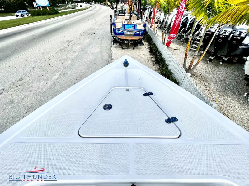 Slide: The Image of 2023 Fountain 38 TE boat bow view at Big Thunder Marine dealership. - 43