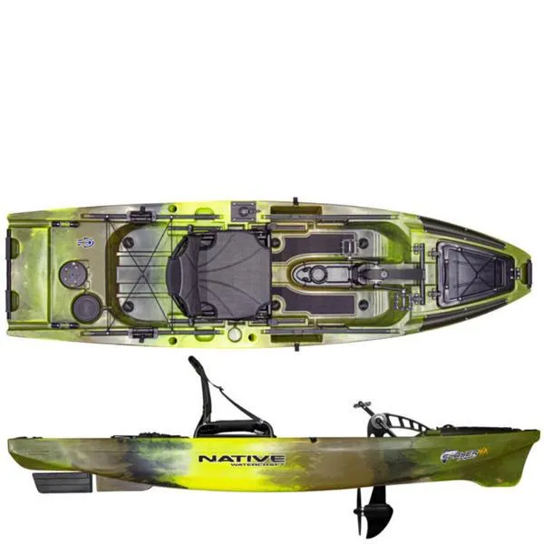 The Image of 2022 Native Watercraft SLAYER PROPEL 10 MAX GRN kayak, top and side view. - 1