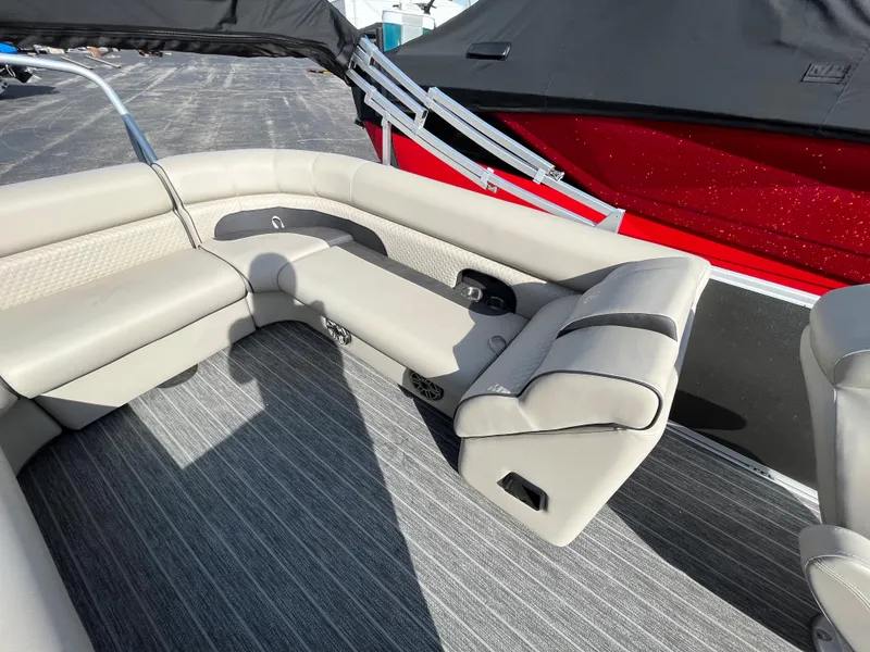 Slide: The Image of 2022 Premier 250 Solaris RF boat with spacious seating and modern interior design. - 21