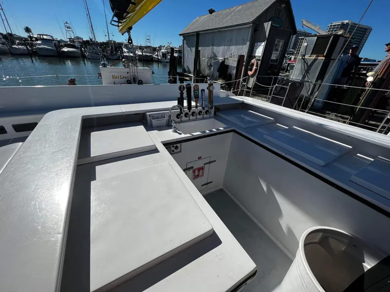 Slide: The Image of Cockpit view of 1992 Robertson Custom Catamaran Sloop Rig at marina. - 32