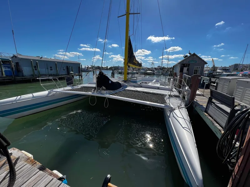 Slide: The Image of Robertson Custom Catamaran / Sloop Rig 1992 - 85