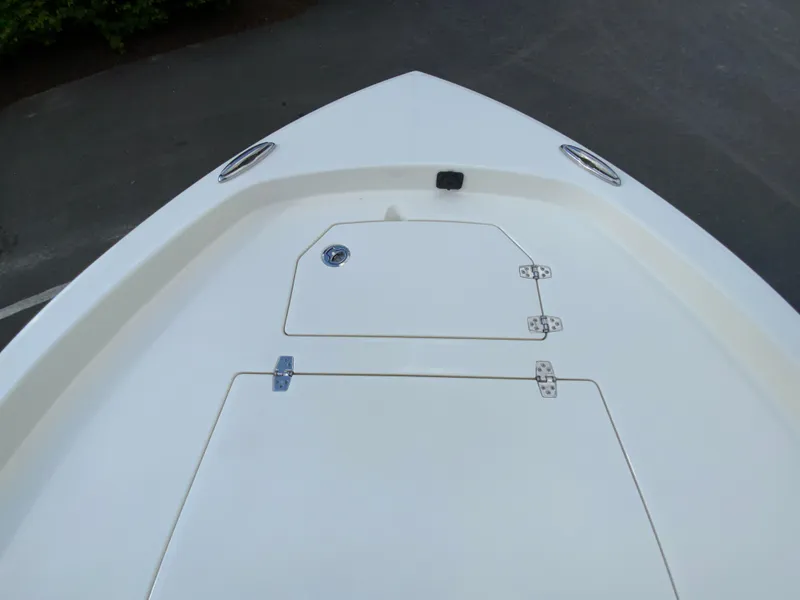 Slide: The Image of 2024 Pathfinder 2400 Open boat bow storage compartments. - 26