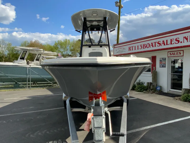 Slide: The Image of 2024 Pathfinder 2400 Open boat on trailer at dealership. - 5