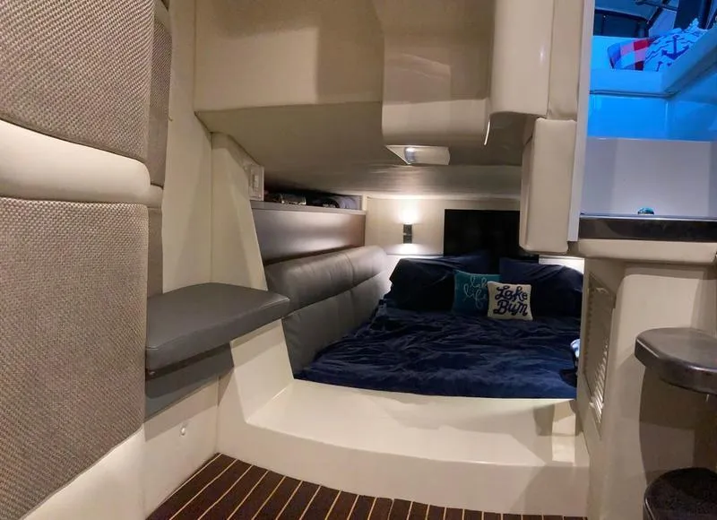 Slide: The Image of 2018 Cobalt A40 Coupe interior cabin with cozy bed and modern decor. - 14