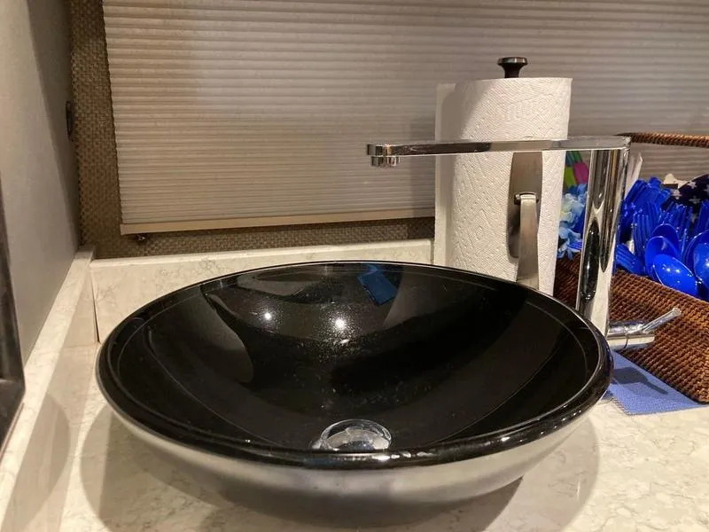 Slide: The Image of Modern black vessel sink in the 2018 Cobalt A40 Coupe bathroom. - 17