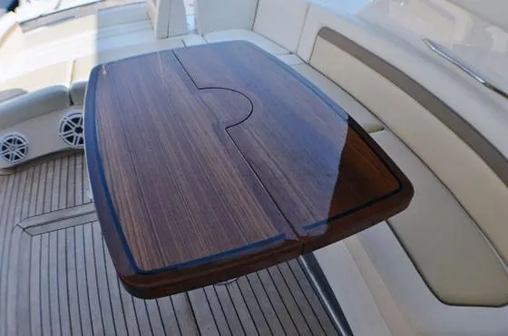 Slide: The Image of Luxury wooden table on 2012 Sea Ray 540 Sundancer yacht deck. - 15