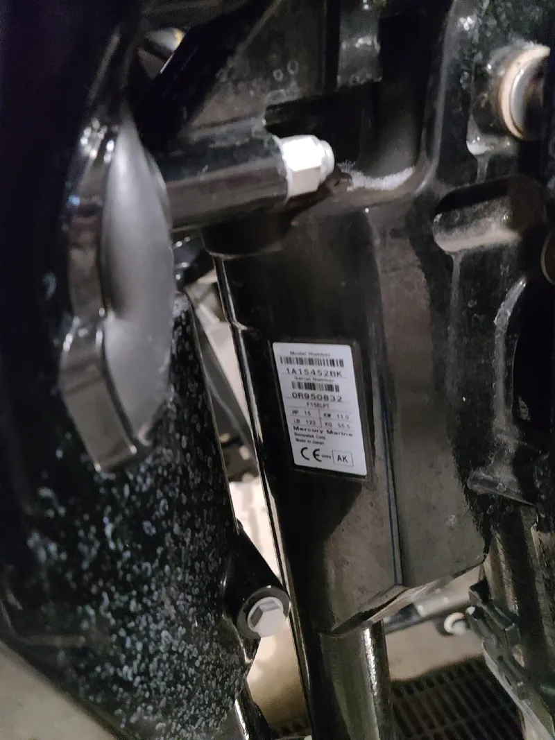 Slide: The Image of Close-up of a 2020 Nitro ZV19 Sport boat engine component. - 7