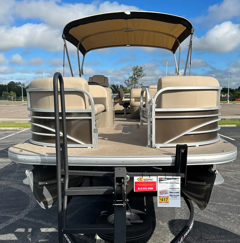 Slide: The Image of 2023 Sun Tracker SportFish 22 XP3 pontoon boat in parking lot - 3