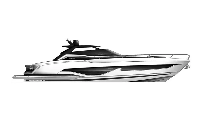 The Image of 2024 Sunseeker Superhawk 55 luxury yacht side profile. - 1