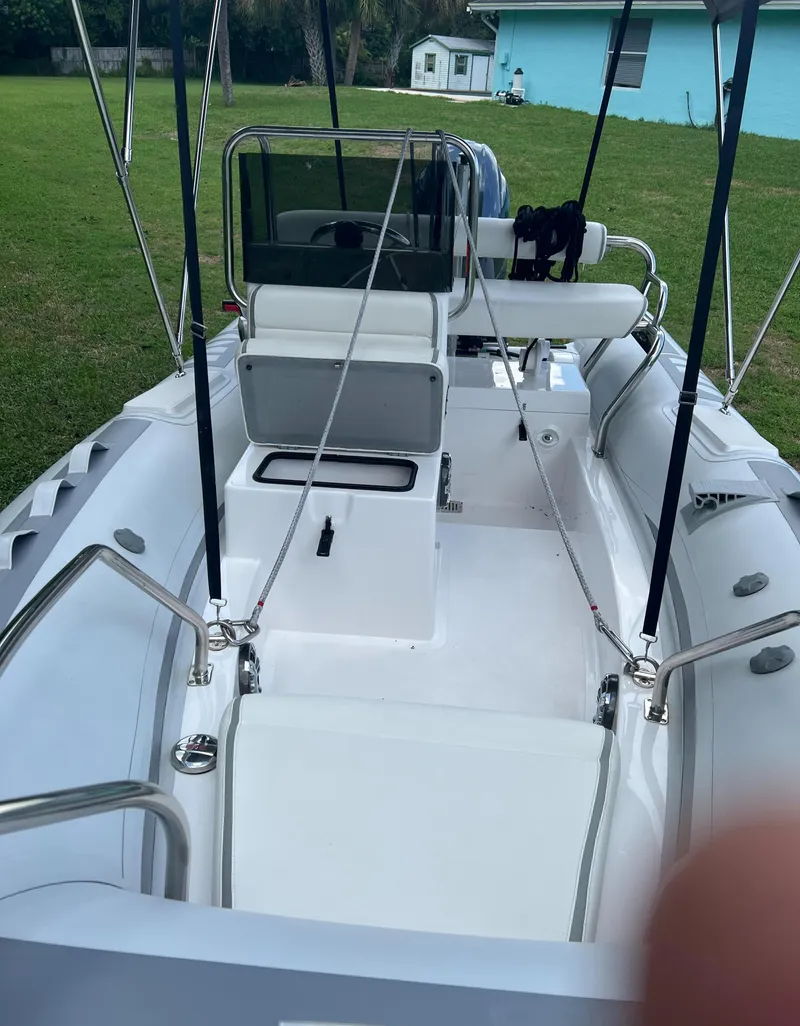 Slide: The Image of 2020 Novurania 460 DL inflatable boat with seating and console. - 3