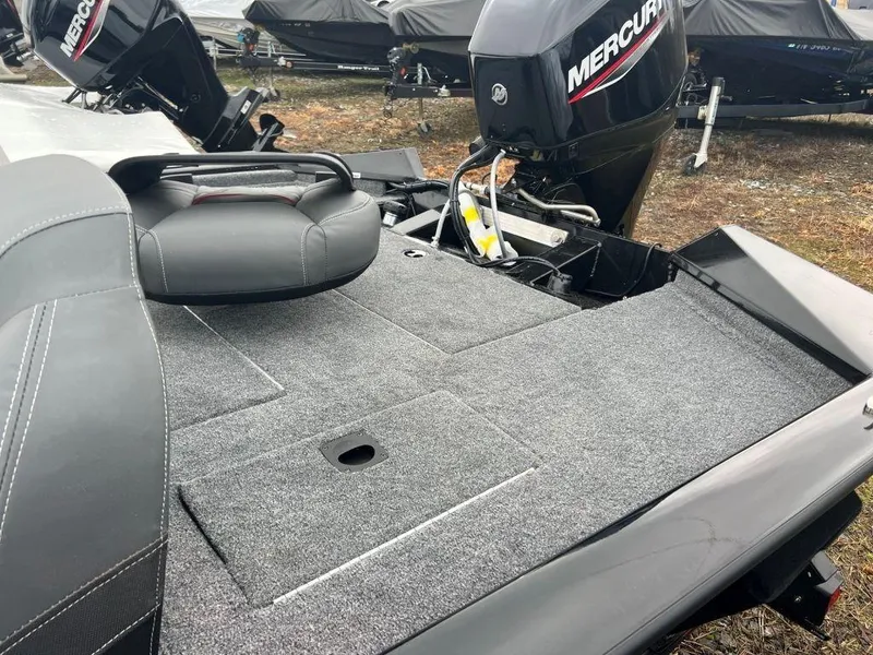 Slide: The Image of 2023 Tracker Pro Team 175 TF® boat with Mercury engine, rear deck view. - 8