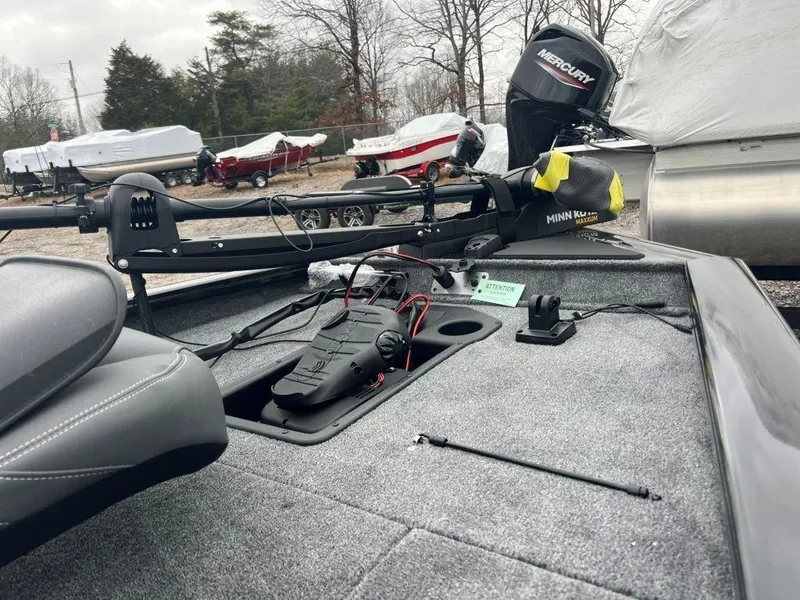 Slide: The Image of 2023 Tracker Pro Team 175 TF® boat deck with Minn Kota trolling motor. - 9