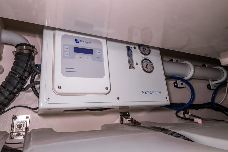 Slide: The Image of Control panel of Blue Water Express XT in 2026 Riviera 505 SUV yacht. - 58