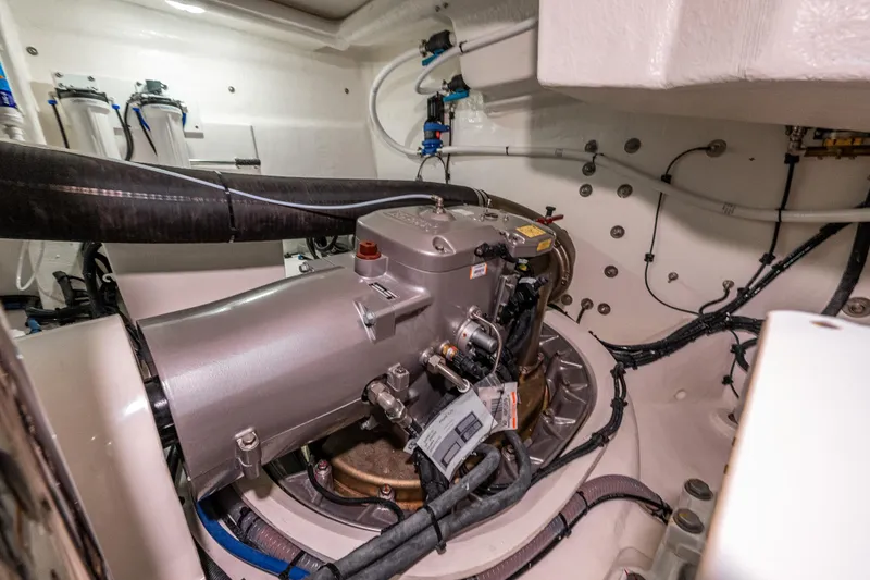 Slide: The Image of Engine room of 2026 Riviera 505 SUV, showcasing advanced mechanical components and wiring. - 59