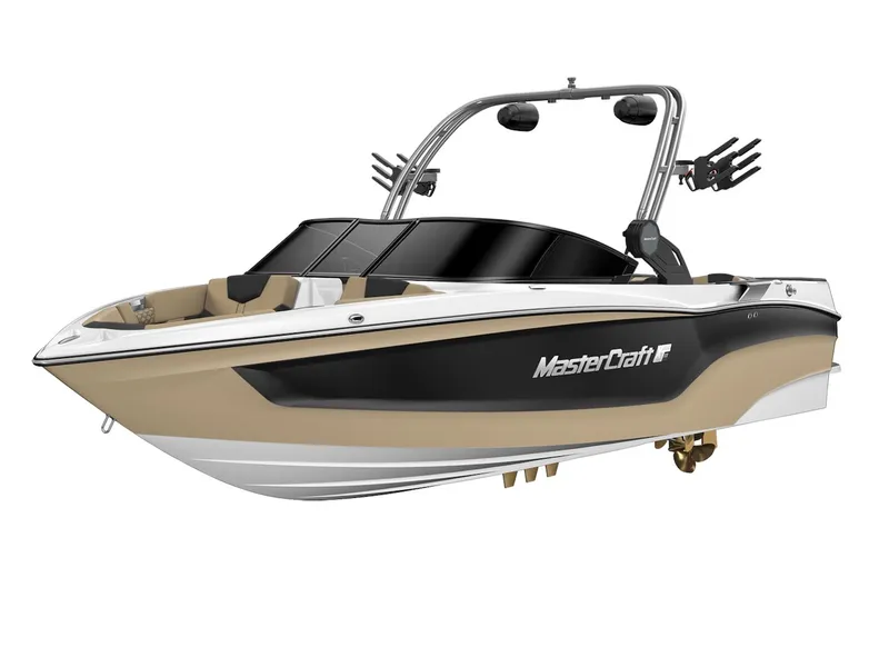 Slide: The Image of 2023 MasterCraft XT23 boat with sleek design and advanced features. - 0