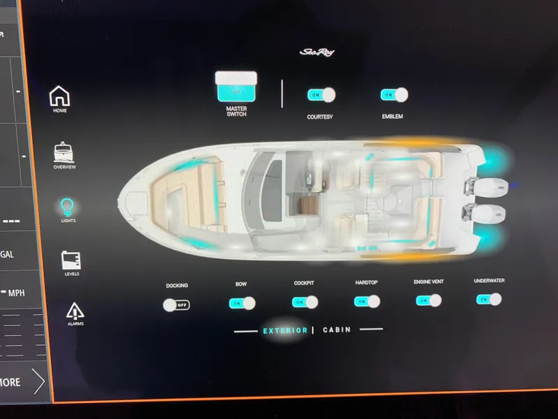 Slide: The Image of 2023 Sea Ray Sundancer 370 OB control panel display - 23