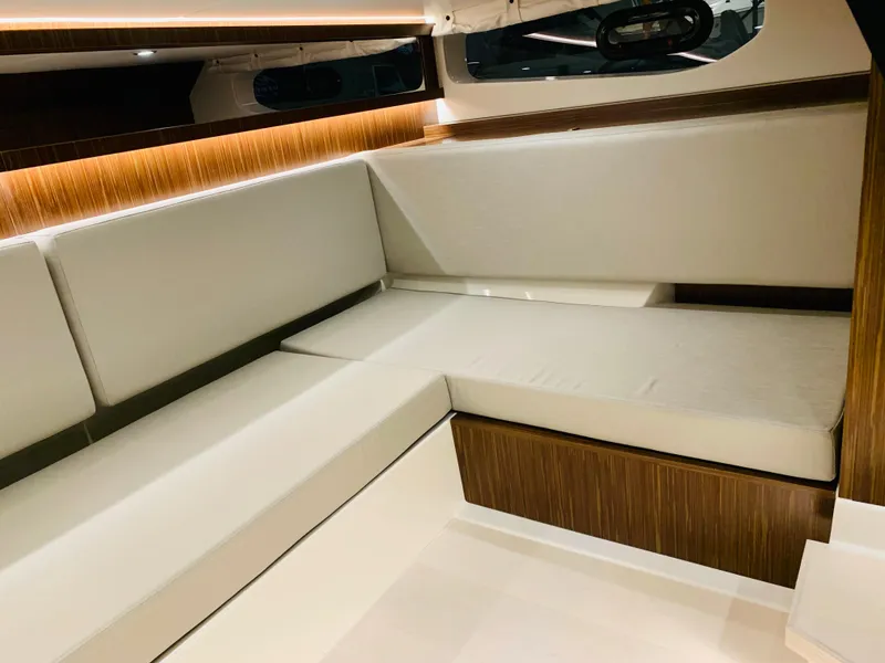 Slide: The Image of Interior seating area of 2023 Sea Ray Sundancer 370 OB yacht. - 42