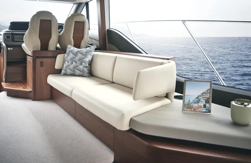 Slide: The Image of Luxurious interior of 2025 Princess F55 yacht with ocean view. - 24