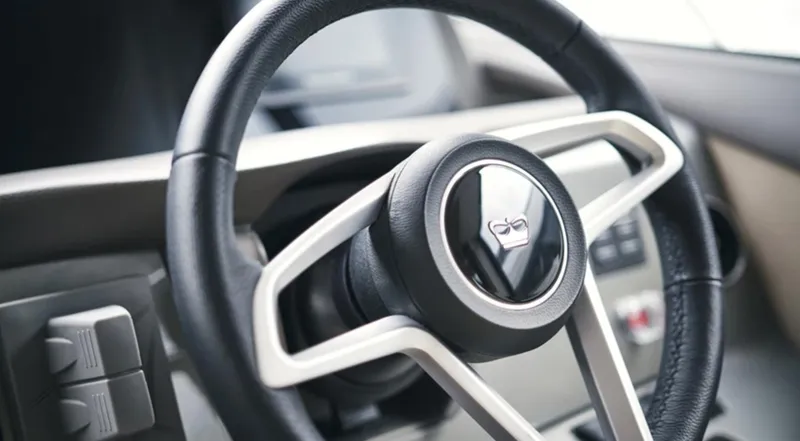 Slide: The Image of Steering wheel of 2025 Princess F55 luxury yacht. - 30