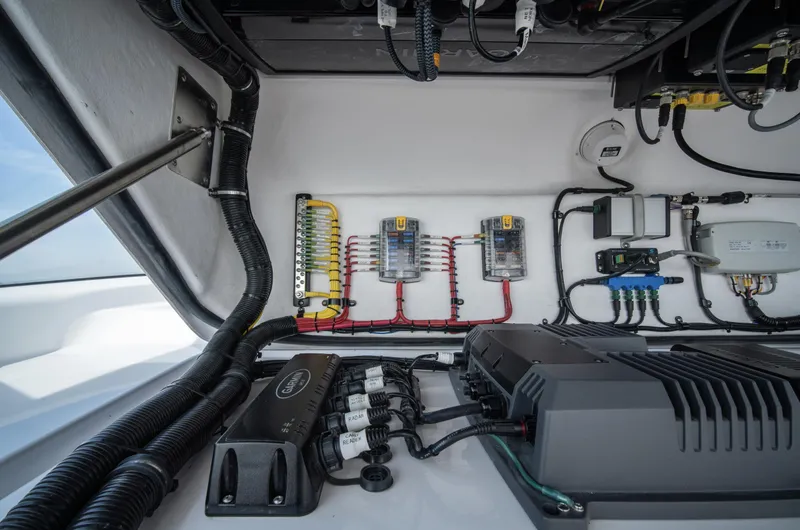 Slide: The Image of Electrical system of a 2025 Mag Bay 42 boat. - 16