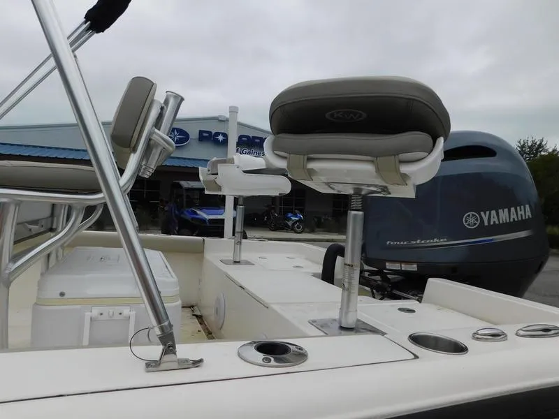Slide: The Image of 2023 Key West 188 BR boat with Yamaha engine at dealership. - 12