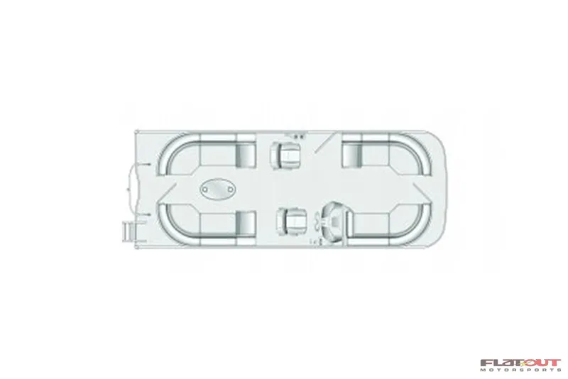 Slide: The Image of Top view layout of 2023 South Bay RearSeating 200hp pontoon boat. - 27