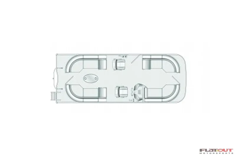 Slide: The Image of 2023 South Bay RearSeating 200hp boat layout, top view - 2