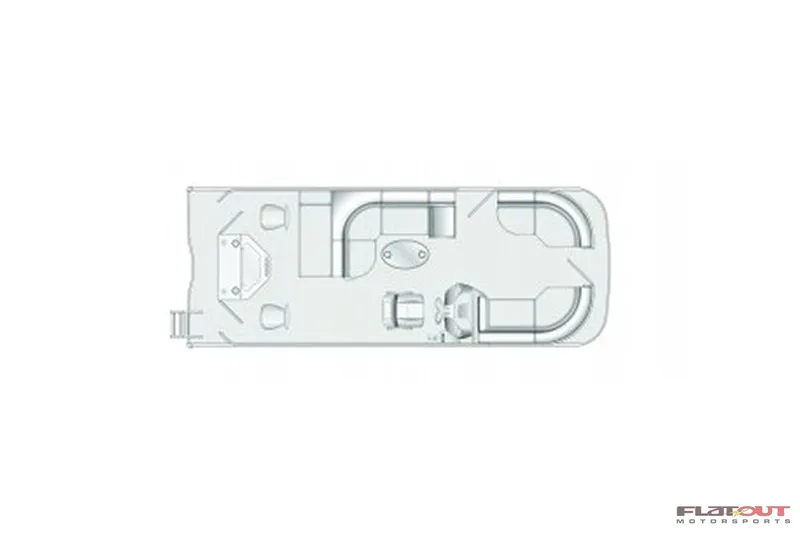 Slide: The Image of Top view layout of 2023 South Bay S224 Cruise & Fish 200HP pontoon boat. - 34