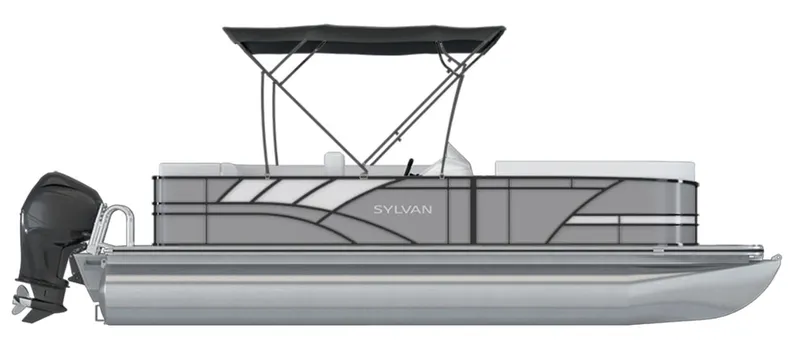 Slide: The Image of 2025 Sylvan Mirage X3 CLZ DH pontoon boat with spacious seating and modern design. - 24