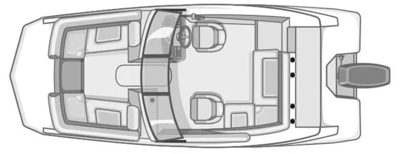 Slide: The Image of Top view of 2024 Starcraft SVX 210 OB boat layout. - 13
