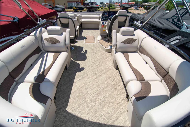 Slide: The Image of 2022 JC SunLounger 25 TT Sport pontoon boat interior with luxurious seating. - 42