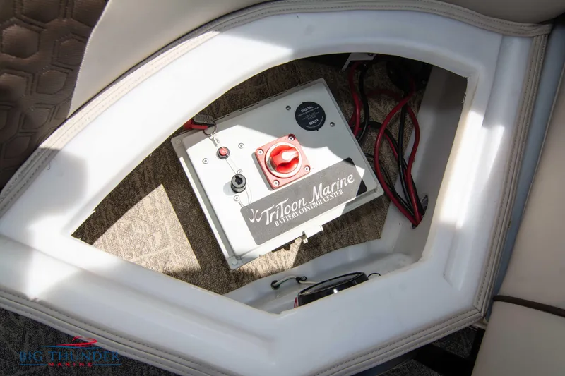 Slide: The Image of Battery compartment of a 2022 JC SunLounger 25 TT Sport boat. - 46
