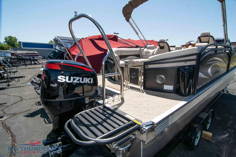 Slide: The Image of 2022 JC SunLounger 25 TT Sport pontoon boat with Suzuki outboard motor. - 6