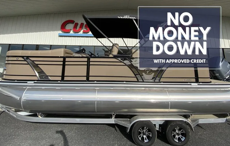 The Image of 2023 Veranda VTX 22RC pontoon boat with "No Money Down" financing offer. - 0