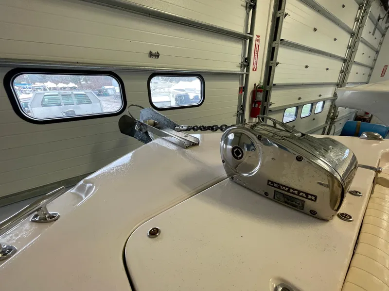 Slide: The Image of 2010 Grady-White 257 Advance boat anchor system in a garage setting. - 10